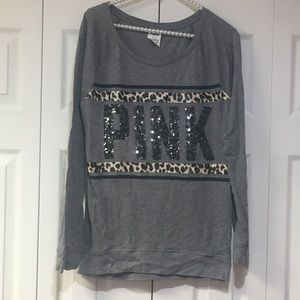 Victoria Secret Pink sequin cheetah top size small